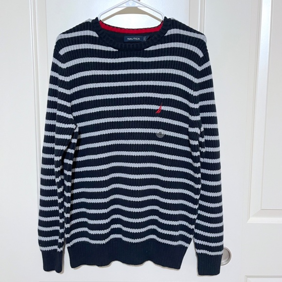 NWT Men Nautica Stripe Knit Sweater size M - Picture 1 of 4